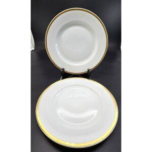 Paul Muller Selb Bavaria White Gold Porcelain Lunch Plates Set Of 2 CM2120